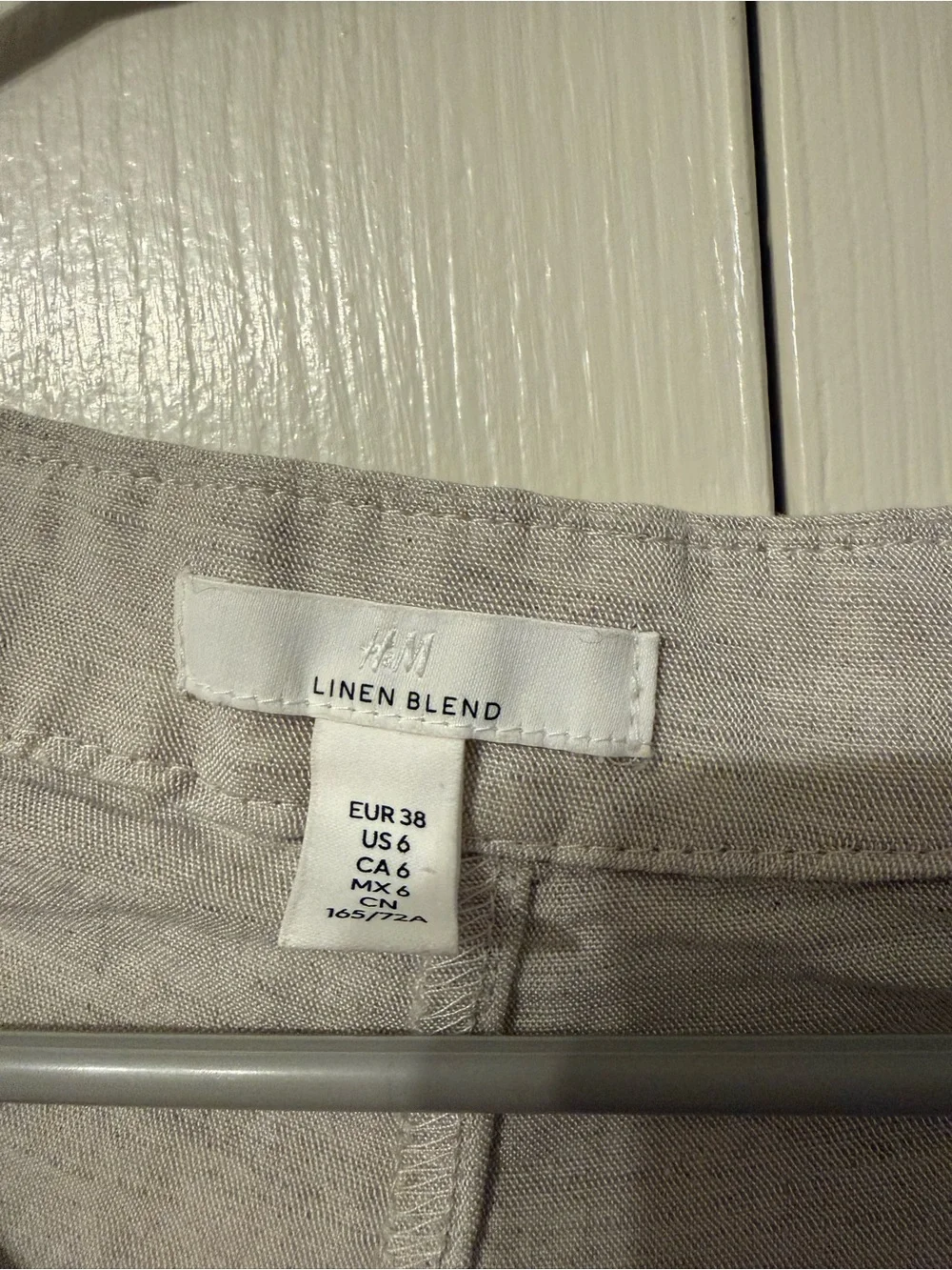 H&M Linen Blend Pants in Light Beige